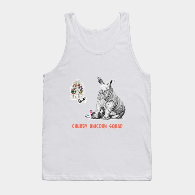 Chubby Unicorn Squad Tank Top by Wild Astra Designs